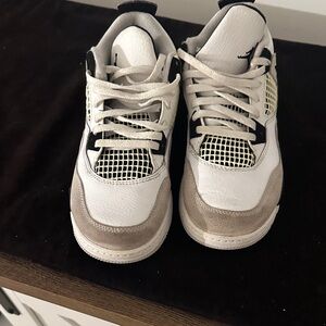 Jordan Kids White, Black, and Beige Sneakers